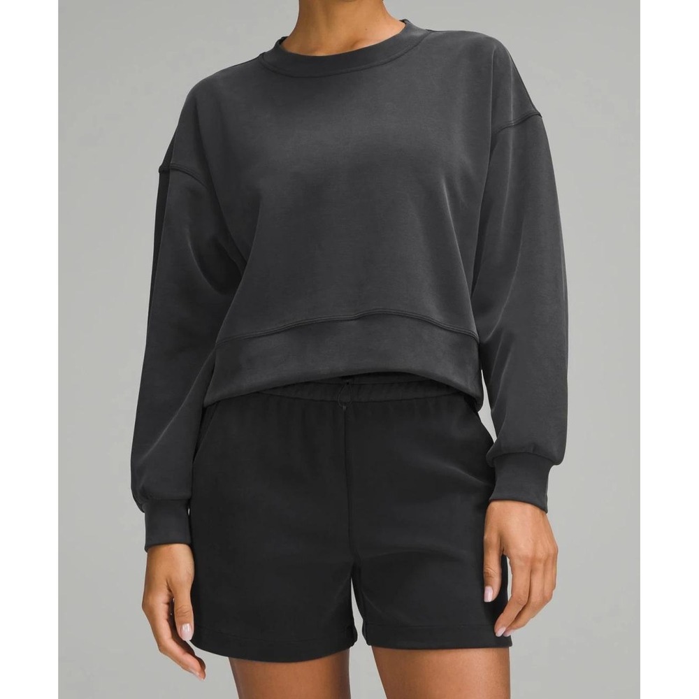 Lululemon Softstreme Perfectly Oversized Cropped Crewneck Women's 6 Dark Gray